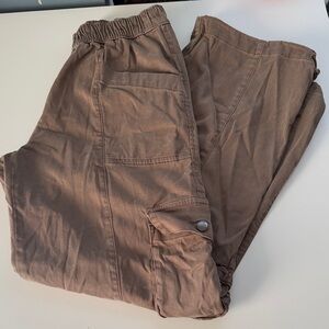 C&C California Wide Leg Cargo Pants in Brown
